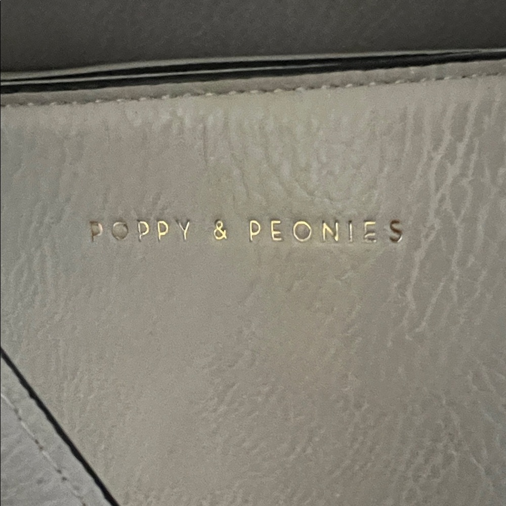 Poppy & Peonies Light Gray-beige work Tote - Picture 2 of 5